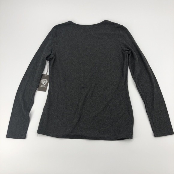 Vince Camuto Womens Top Small Gray Metal Stud Long Sleeve Stretch Rayon Knit NEW - Picture 3 of 12